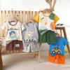 Children's short-sleeved set, summer pure cotton boys' clothes, thin new girls' T-shirts, summer clothes, baby children's clothing details Picture